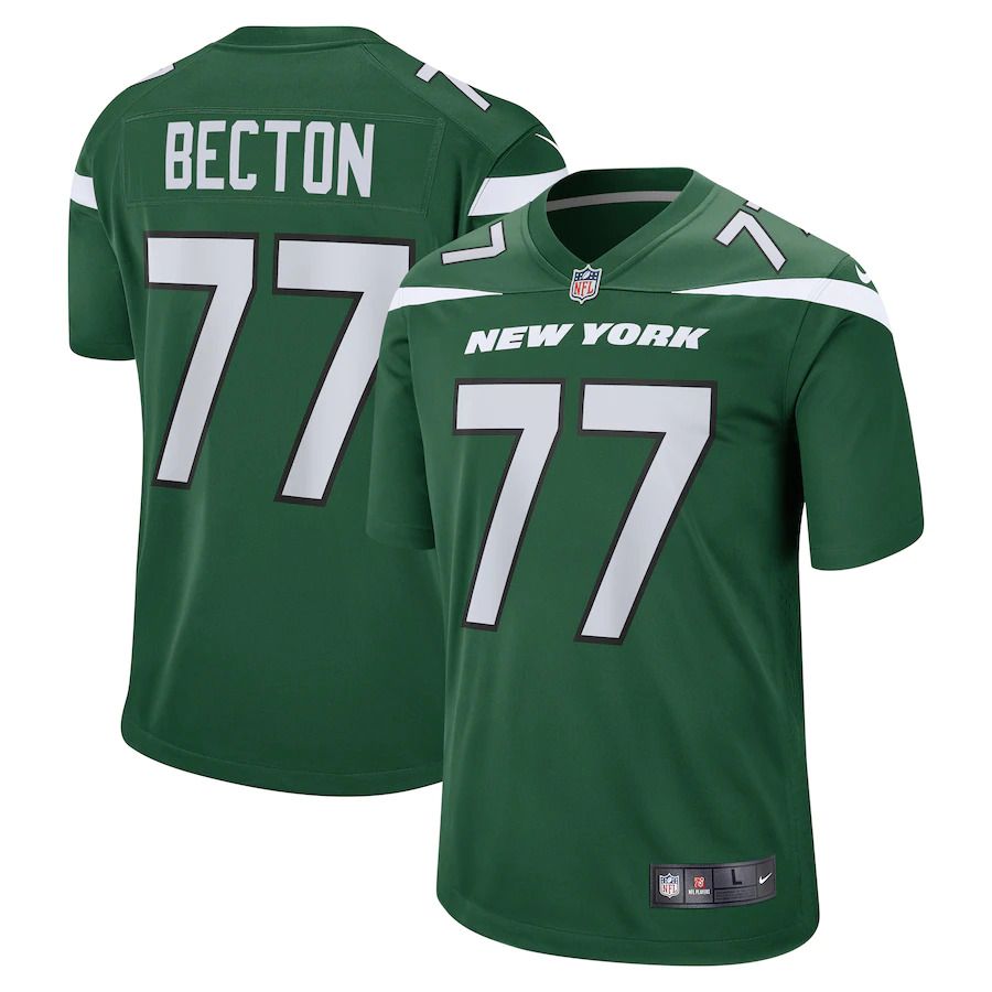 Men New York Jets #77 Mekhi Becton Nike Gotham Green Player Game NFL Jersey